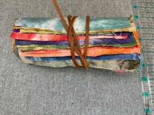 20 Plant Dyed Antique Homespun Fabric Squares 6*9 Quilt Slow Stitch picture