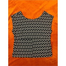 Maeve Anthropologie Sleeveless Top Women Small Navy Geometric Excellent Zip Back picture