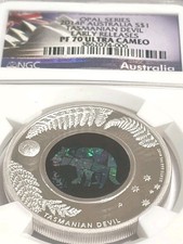 2014P Australia S$1 NGC PF70 Early Rel. Ultra Cameo Tasmanian Devil Opal Series picture