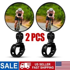 2Pcs Bike Mirror Rotaty Round MTB Road Handlebar Bicycle Rear View Glass Cycling picture