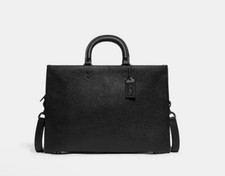 Coach 1941 Black Pebble Glovetanned Leather Rogue Briefcase Black Copper picture