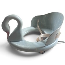 Rare Vintage 1950s Blue Marbled Plastic Swan Baby Potty Training Chair Toilet picture