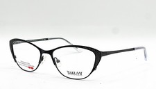 NEW TAKUMI TK1072 90 SATIN BLACK SILVER AUTHENTIC EYEGLASSES W/ CLIP 53-16 picture