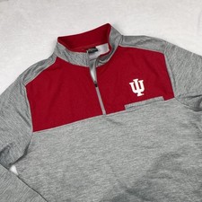 Indiana Colosseum Sweatshirt Men XL Gray Red IU Logo Pullover NCAA Long Sleeve picture
