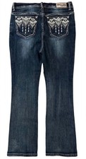 Grace USA Size 19 Dark Wash Bootcut Embroidered Bling Jeans picture