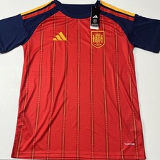 Adidas Spain National Team Soccer Jersey Red Navy Slim Fit NWT Mens L picture