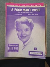 Vintage 1957 A Poor Man's Roses Patti Page Sheet Music Bob Hilliard Milton De... picture