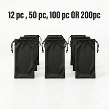 Cheap Bulk 50 100 200 500 Black Microfiber Sunglasses Carrying Pouch CaseBag US picture