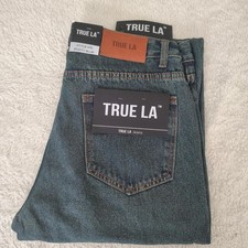 NWT True LA Men's 5-Pocket Straight Leg Dusty Blue Jeans 34x30 picture