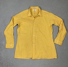 VTG Arrow King Cotton Shirt Mens MED Yellow Long Sleeve Button Up USA Sanforized picture