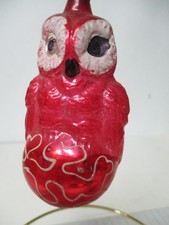 Beautiful Old Germany Owl on Ball Glass Christmas Ornament picture