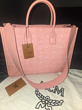 MCM Visetos Pink Monogram Blossom Tote - Large New With Tags picture