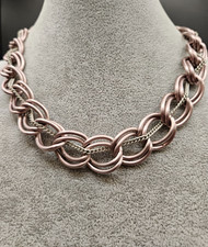 Sabika Rose Gold And Silver Chain Necklace picture