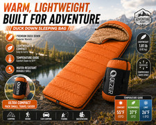 QEZER 400g Duck Down Sleeping Bag 600FP Lightweight Camping Hiking Compression picture