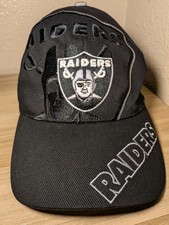 Vintage Oakland Raiders Twins Enterprise Black Hat Cap Strap Back NFL picture