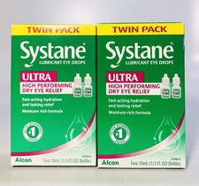 Lot of 2 Systane ULTRA High Performance Lubricant Eye Drops Twin Pack Exp. 02/29 picture