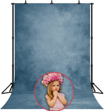 5X7Ft Graduation Backdrops for Photography Retro Abstract Blue Solid Color Art picture