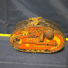Marx Vintage 1930 Tin Litho U.S. Army Tank No. 3 Toy Vehicle picture