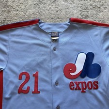 Vintage Majestic MLB Montreal Expos Jermey Powell Jersey Mens L Cooperstown USA picture