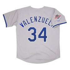 Fernando Valenzuela Los Angeles Dodgers 1988 World Series Grey Road Jersey Men's picture