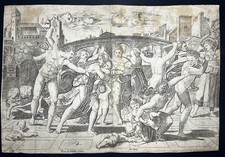 Giovanni Battista Cavalieri-Massacre of Innocents-16th Engraving after Raphael picture