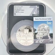 2022 Cook Is $25 Unknown Soldier 5oz Silver Ultra High Relief NGC PF70 UCAM Coin picture