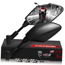 Motorcycle Mirrors Rear View Side 8MM 10MM Black Universal Compatible 8mm/10mm picture