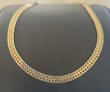 10k Italian Gold Flat Bismarck Bracelet  picture