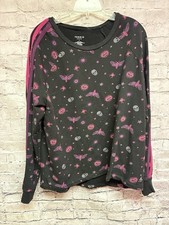 Torrid Women’s Long Sleeve Active Shirt Black Pink Skulls Size 1  picture