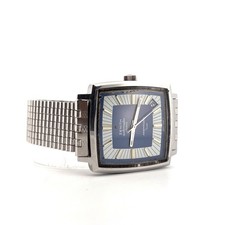 Vintage Zenith Respirator Luxe Automatic 28800 Blue Dial 34mm Steel Watch picture