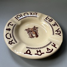 Vtg Wallace China Westward Ho Boots & Saddle Cattle Brand Ashtray Till Goodan picture