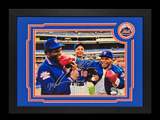 Mike Tyson, Darryl Strawberry, Dwight Gooden Signed Framed Mets Photo, W COA. picture