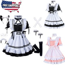 Women Lolita Costume French Maid Completed Outfits Fancy Dress+Accessories picture