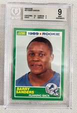 Barry Sanders ROOKIE 1989 Score RC #257 BGS 9 Mint 9.5 grade Detroit Lions HOF picture