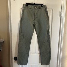 NWOT Alex Crane Mens 33x32 Green Organic Cotton Ripstop Pac Pants picture