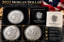 2023-P MORGAN SILVER DOLLAR S$1 PHILADELPHIA w/ BOX & COA UNC picture