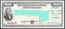 Vintage 1970s $50 US Savings Bond Series E  Washington- REEDEEMED IBM Punch Card picture