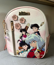 BIOWORLD Inuyasha Anime Backpack White/Pink Adjustable w/ Inside Pockets picture