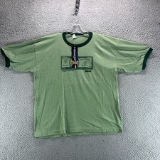 Vintage Richie Rich Shirt Mens XL Green Retro Y2K 2000s Hippie Henley Tee picture