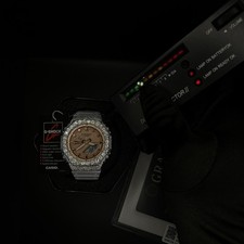 Iced out VVS Moissanite G-Shock GA2100 White Watch - NEXT DAY SHIP picture
