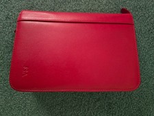 SET Levenger red leather agenda/notebook compact size + 350 circa refill paper picture