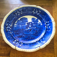 Two Antique Copeland Blue & White Decorative Scenic Plates. made in England picture