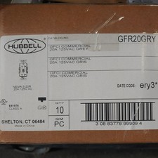 10 Hubbell Wiring Device-Kellems Gfr20gry Gfci Receptacle, 20A, 125Vac, picture