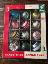 Vintage miscellaneous Christmas Glass Ornaments Lot of 12 picture