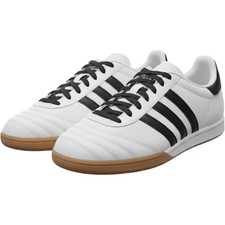 Adidas Samba White Black Gum Sole Leather Low Top Sneakers Mens 9.5 picture