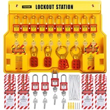 VEVOR 58 PCS Lockout Tagout Kits, Electrical Safety Loto Kit Multi-colors picture