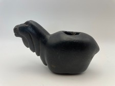 Antique Pre Columbian Inca Black Stone Ritual Conopa Alpaca Offering Vessel picture
