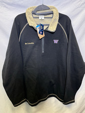 Vintage UW Huskies 1/4 Zip Fleece Pullover Sherpa Collar NWT Mens XL #302 picture