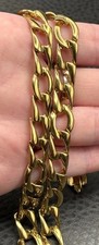 Vintage 80s Monet Curb Chain 11MM Thick Necklace Gold Tone 18