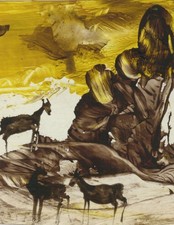Ruth Faison Shaw (NC 1889-1969) Famous Finger Painting Artist 3 WOODLAND DEER picture